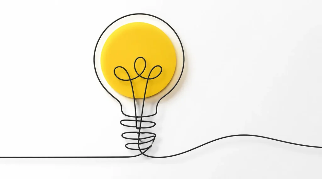 アイデアを表現した電球のイラスト